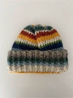 Chunky Hand Knit Multicolor Scrap Beanie